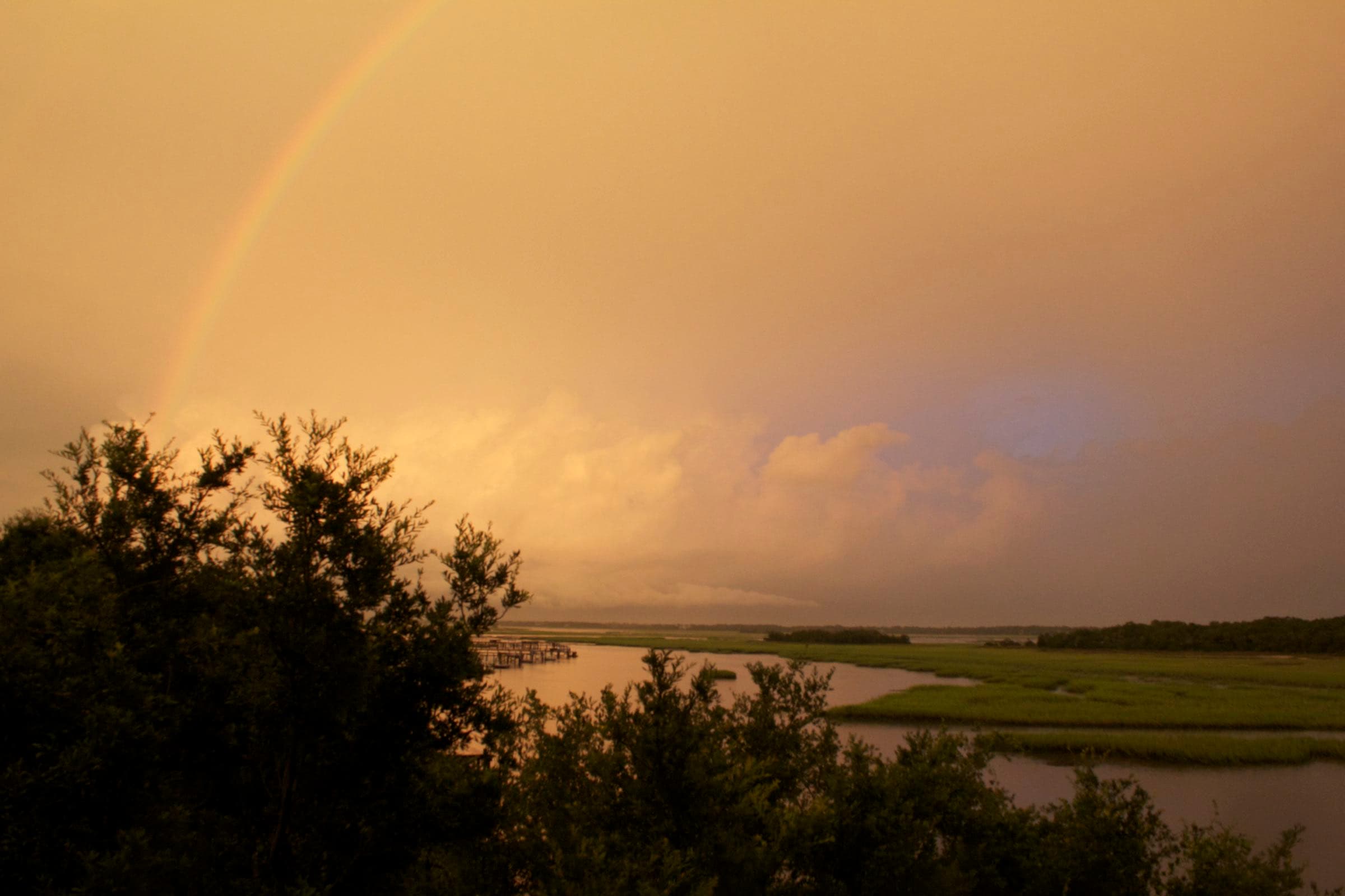 Rainbow after a storm over the Kiawah River and Haulover Creek