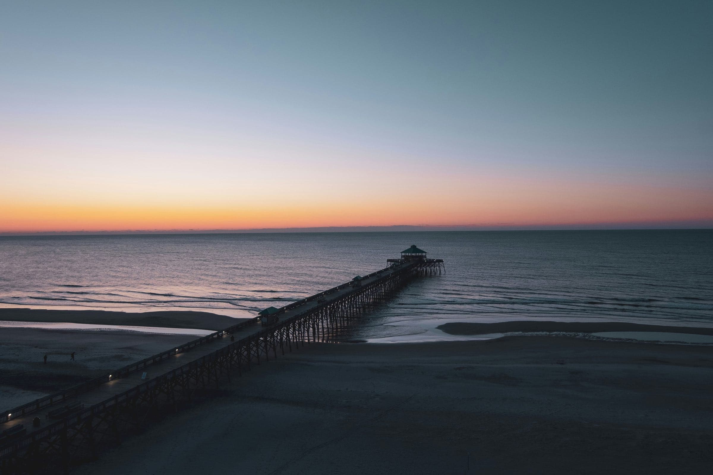 Folly Beach Pier at golden hour